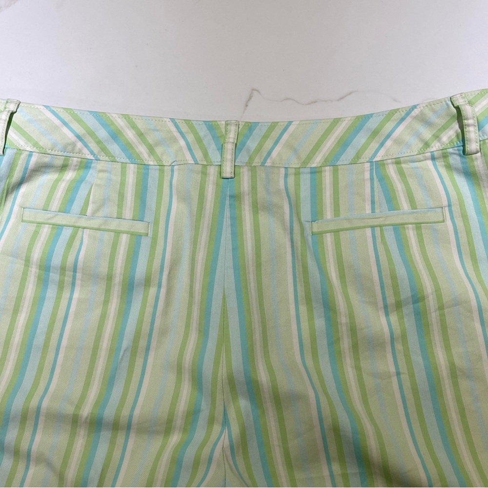 TALBOTS Summer Slacks, Wide leg, Ankle, light blue/green stripe, Size 16 - Picture 6 of 6